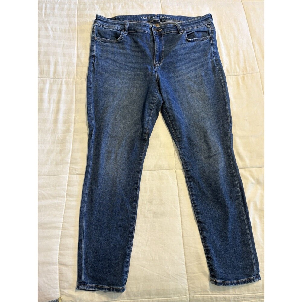 womens american eagle jeans Next Level Stretch Jeggings Size 16 Short Blue